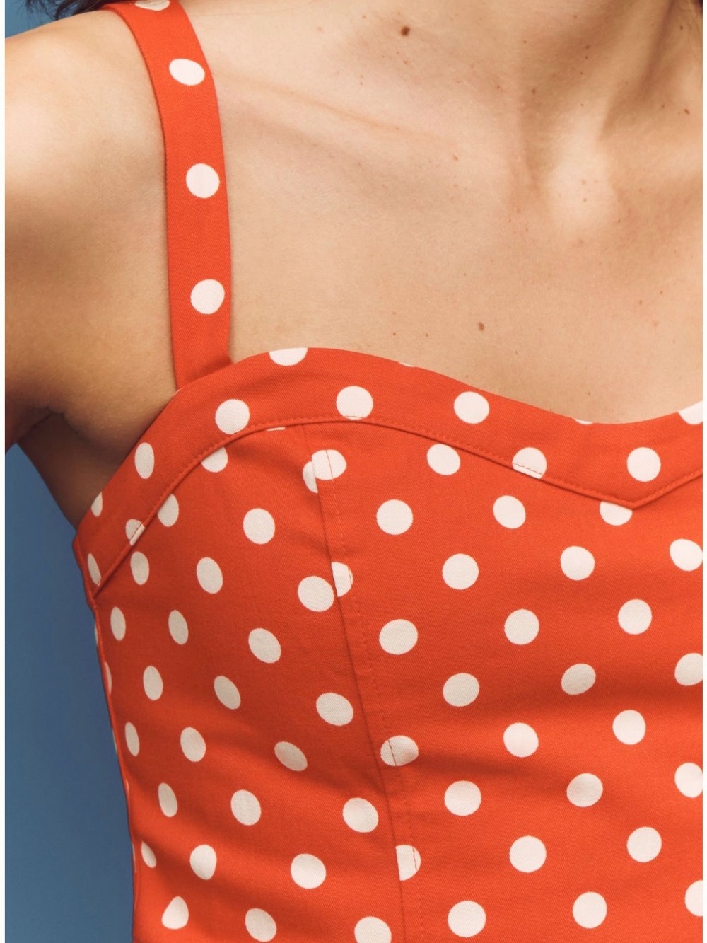 NWT Maeve Anthropologie Orange Polka Dot Mini Dress XS - Picture 4 of 6